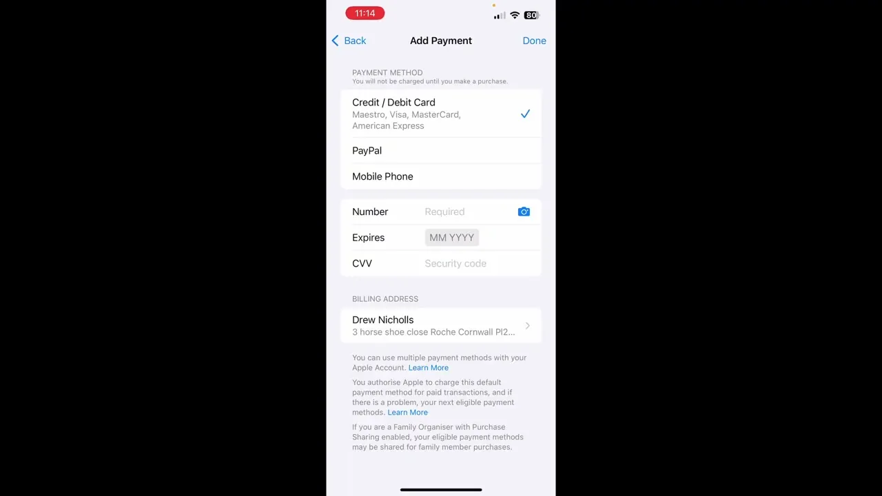 Comprobar las tarjetas activas en Wallet antes de depositar